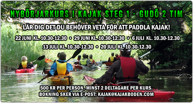 Nybörjarkurs i kajak Prova på kajak Kajakboden
